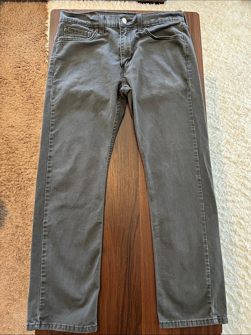 Levis 513 Slim Straight-Leg Grey Jeans 32x30